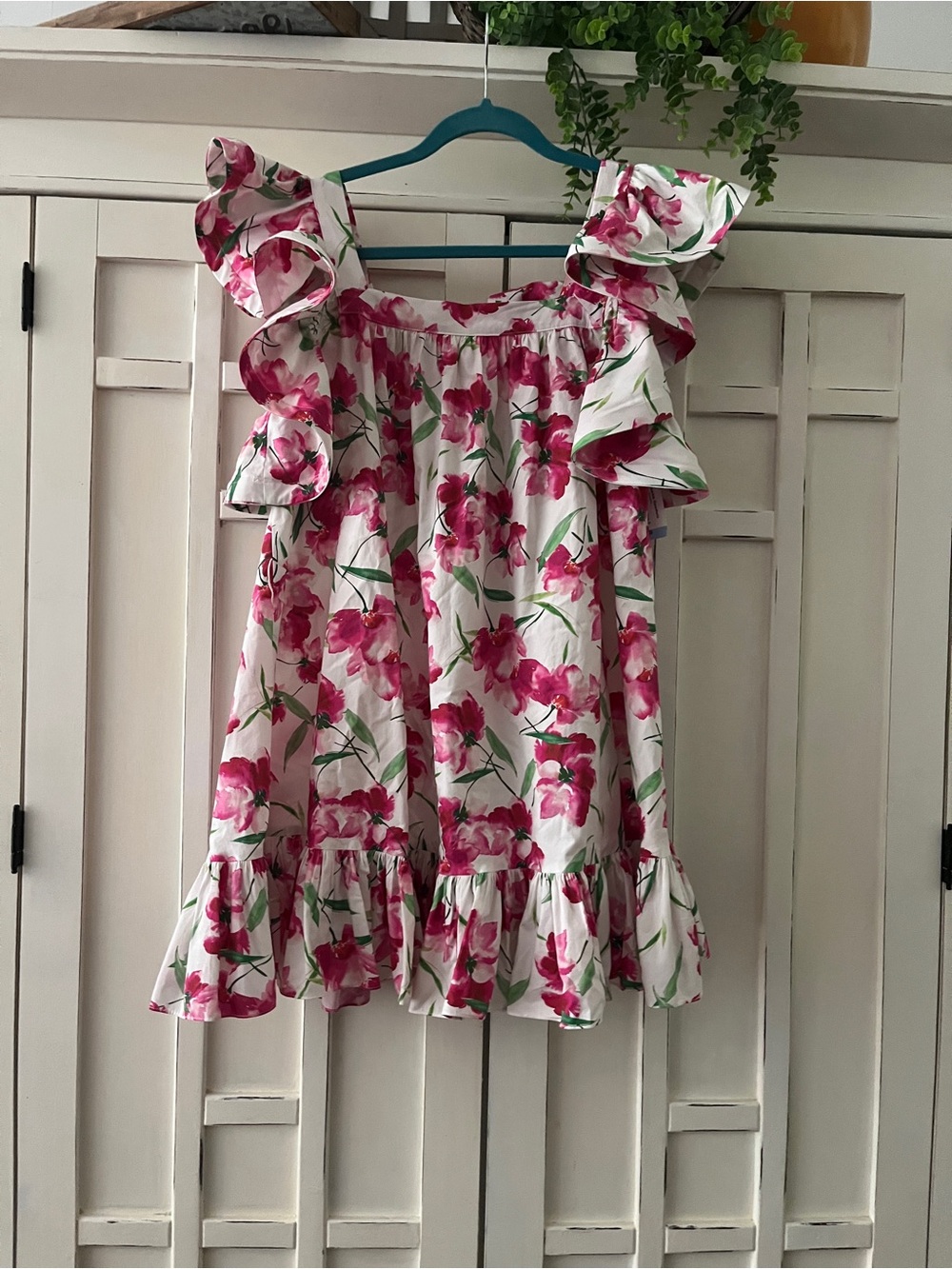 Misa Los Angeles White Selma Dress Pink Floral Print Size S as new